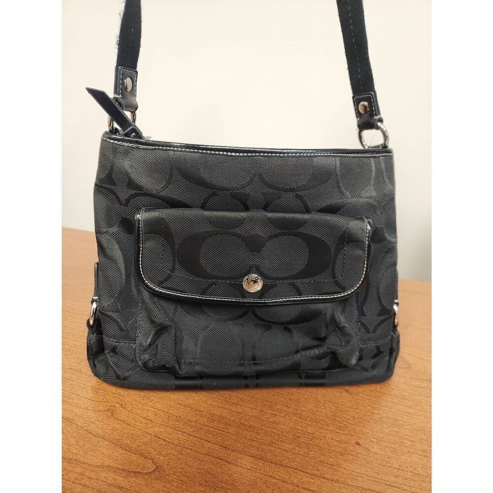 Coach Black Signature Ashley Bag F16550
